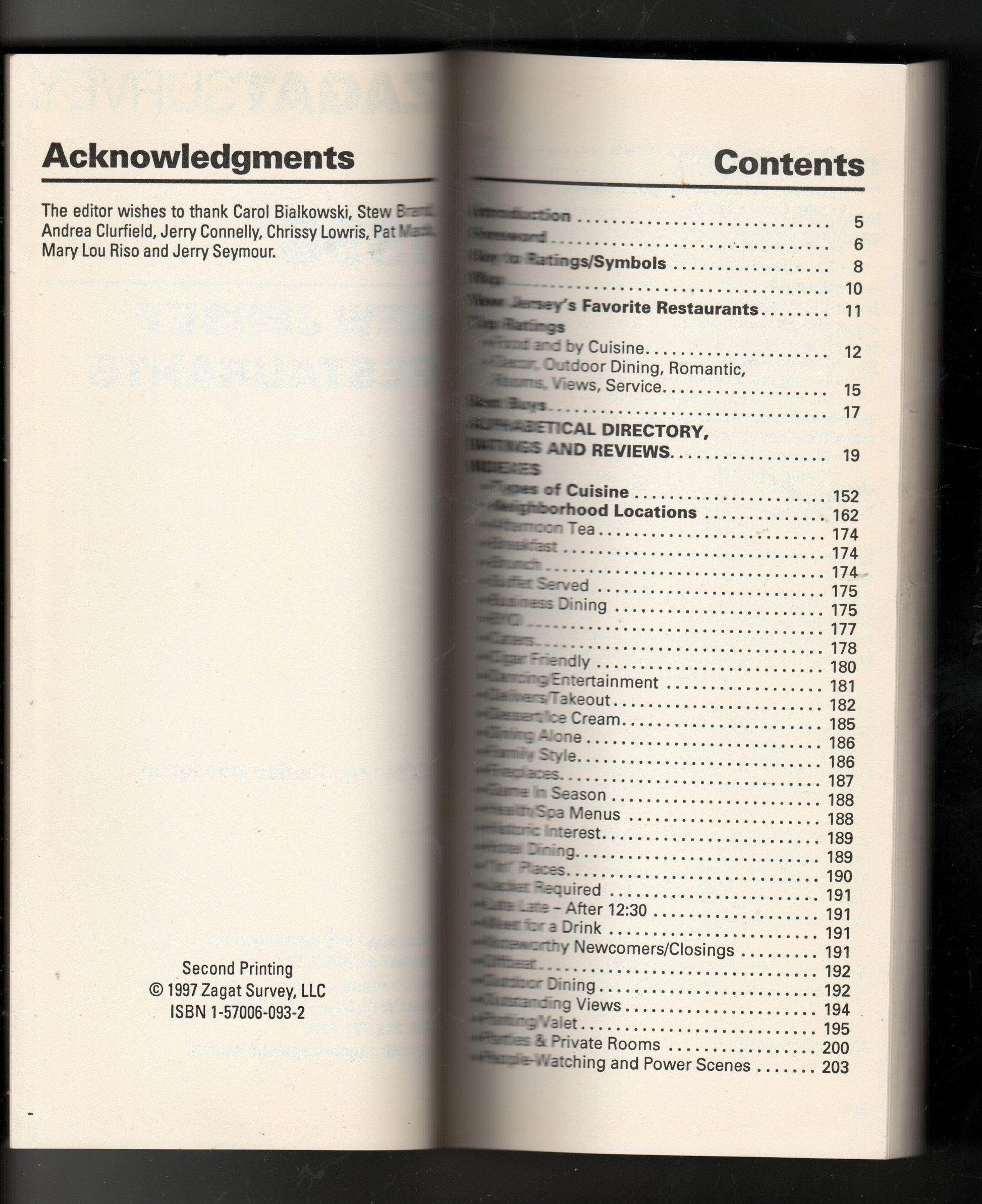 Zagat Survey New Jersey Restaurants 1998 - TulipStuff