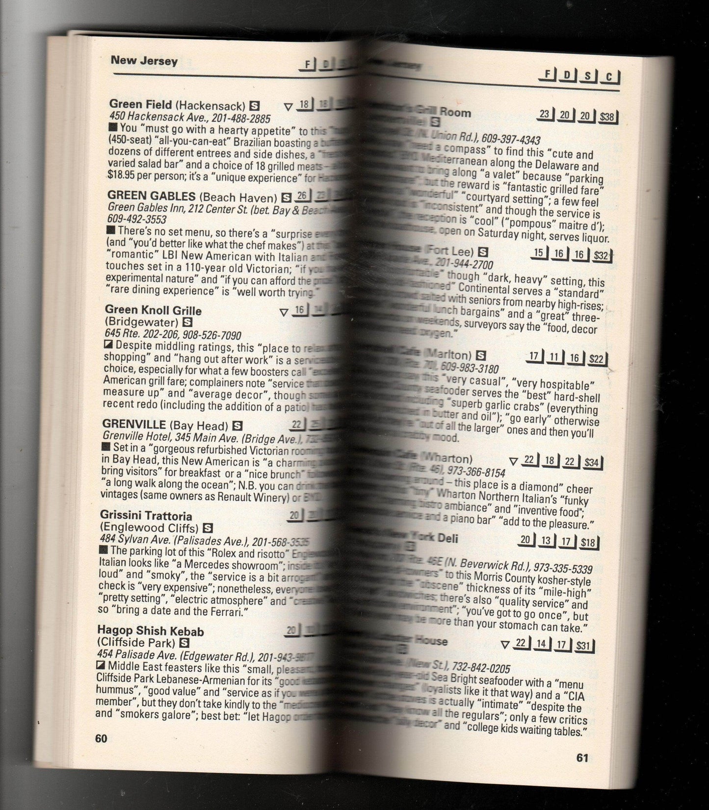 Zagat Survey New Jersey Restaurants 1998 - TulipStuff