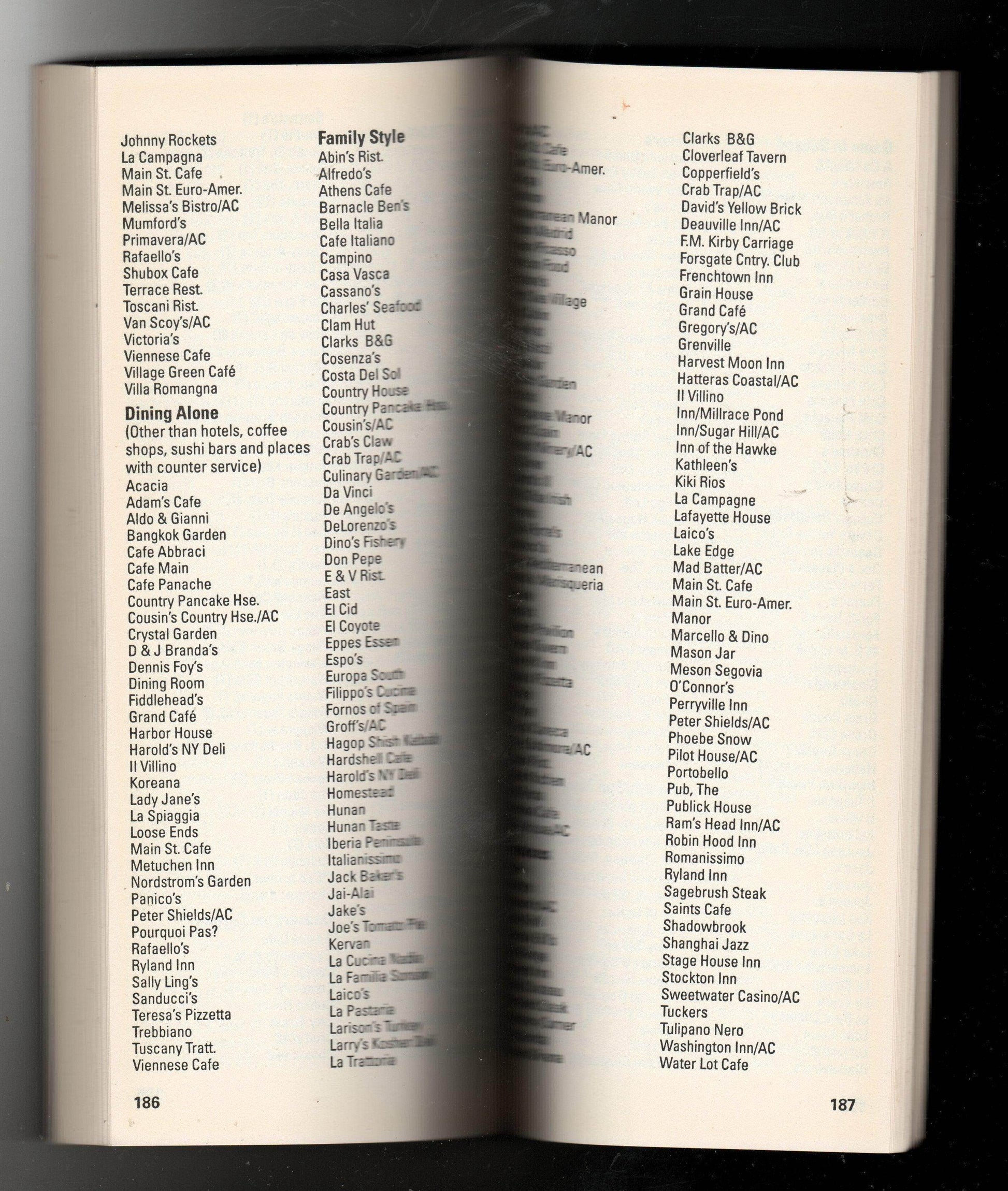 Zagat Survey New Jersey Restaurants 1998 - TulipStuff