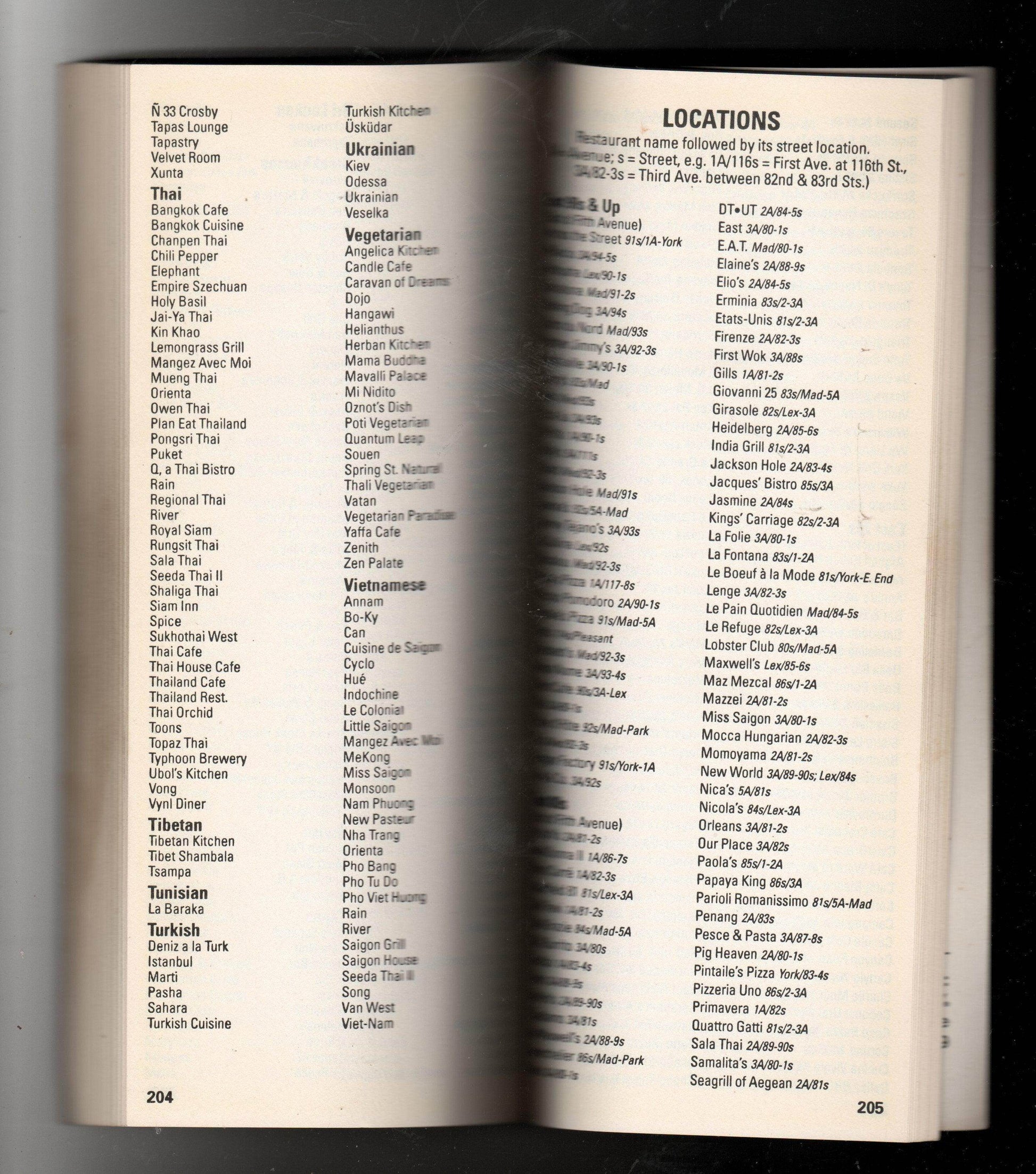 Zagat Survey New York City Restaurants 1998 - TulipStuff