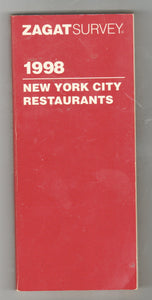 Zagat Survey New York City Restaurants 1998 - TulipStuff